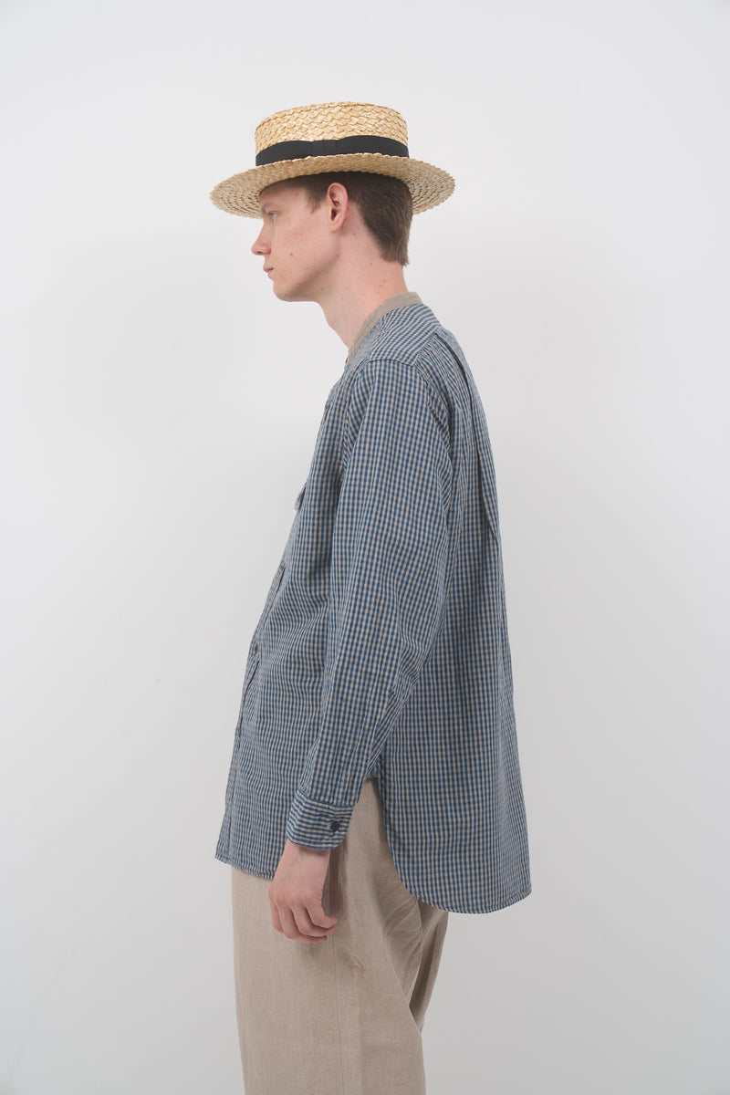 【ナイジェル・ケーボン】MAN / ファーマースタンダードシャツ - コットンリネン / FARMER STAND SHIRT - COTTON LINEN