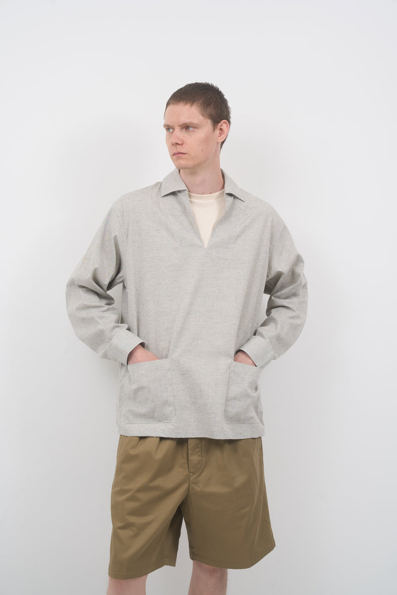 【ナイジェル・ケーボン】MAN / フレンチプルオーバーシャツ - ダンガリー / FRENCH PULLOVER SHIRT - DUNGAREE