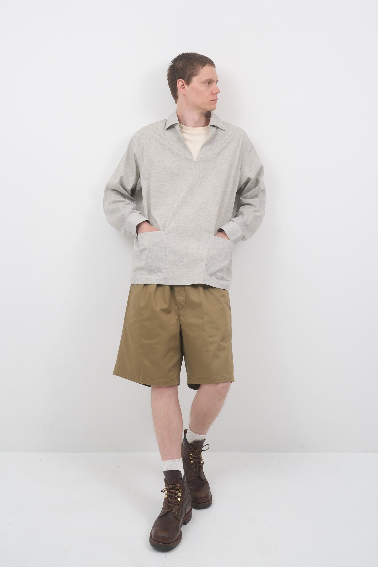 【ナイジェル・ケーボン】MAN / フレンチプルオーバーシャツ - ダンガリー / FRENCH PULLOVER SHIRT - DUNGAREE