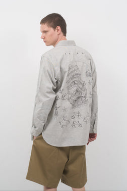 【ナイジェル・ケーボン】MAN / メディカルシャツ - タトゥープリント / MEDICAL SHIRT - TATTOO PRINT