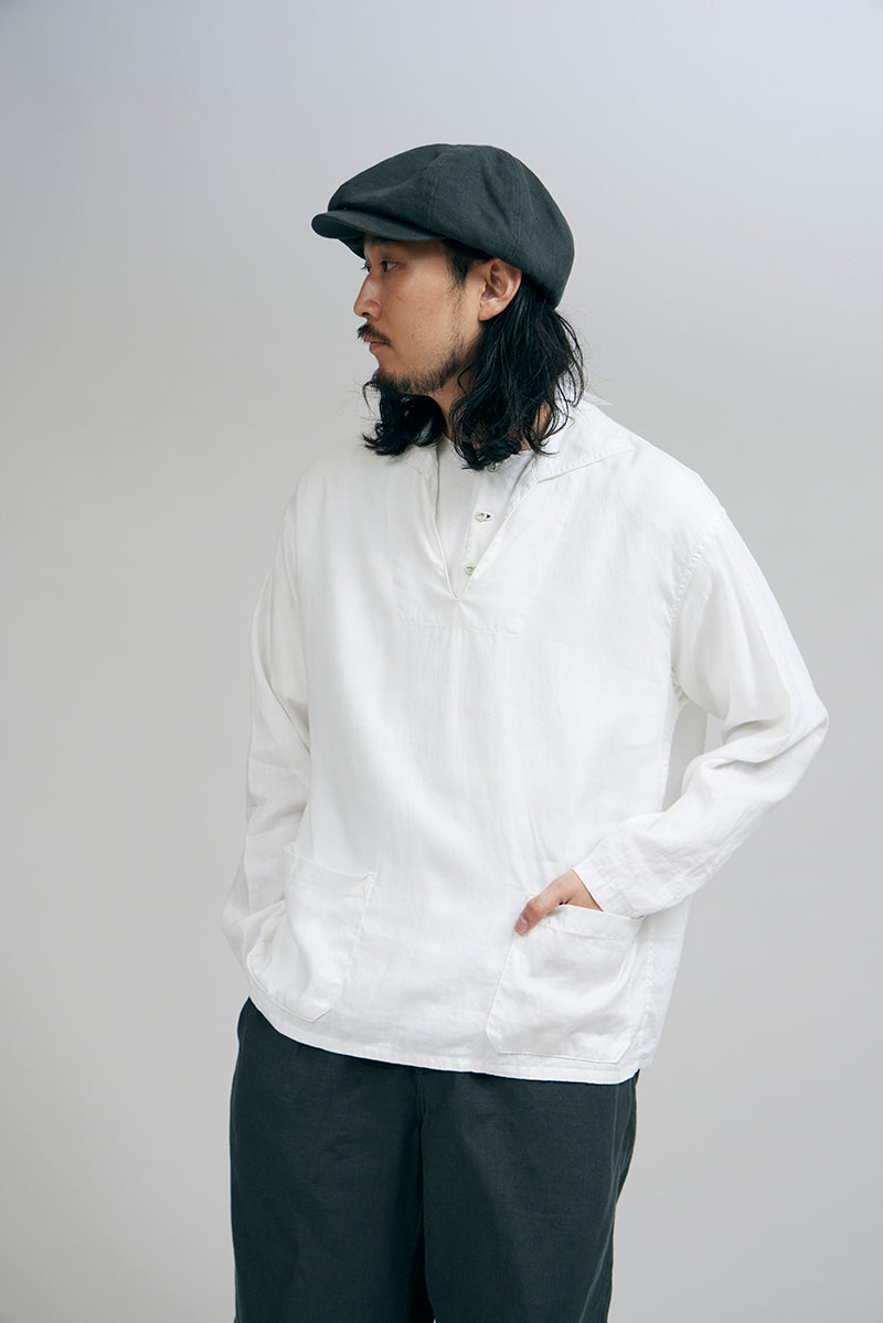 【ナイジェル・ケーボン】UNISEX / フレンチプルオーバーシャツ - ヘンプ / FRENCH PULLOVER SHIRT - HEMP