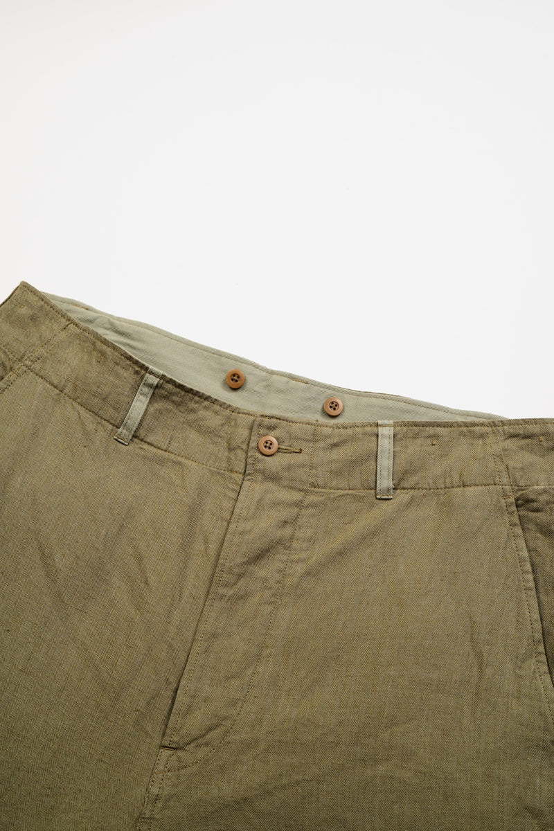 【ナイジェル・ケーボン】MAN / ロイヤルネイビー カーゴパンツ - リネンヘリンボーンツイル / ROYAL NAVY CARGO PANT - LINEN HERRINGBONE TWILL