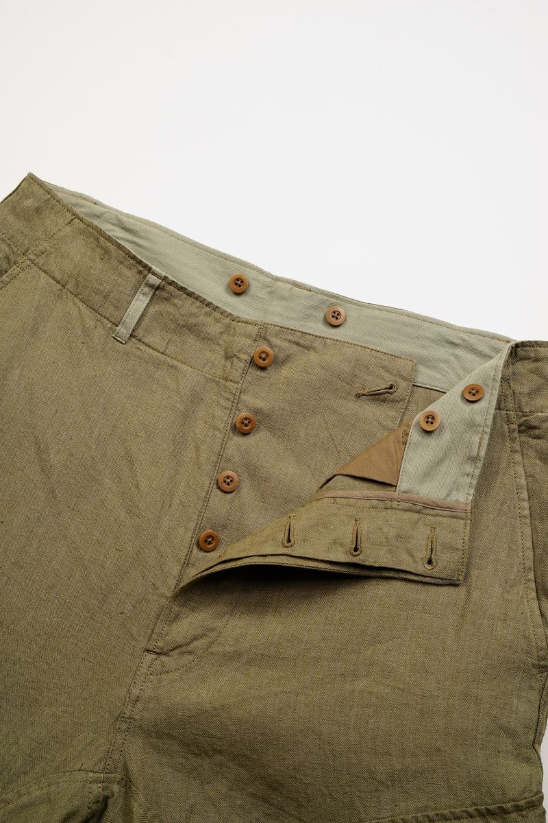 【ナイジェル・ケーボン】MAN / ロイヤルネイビー カーゴパンツ - リネンヘリンボーンツイル / ROYAL NAVY CARGO PANT - LINEN HERRINGBONE TWILL