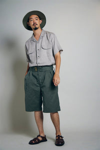 【ナイジェル・ケーボン】MAN / オープンカラーシャツ - リネンツイル / OPEN COLLAR SHIRT - LINEN TWILL