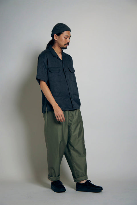 【ナイジェル・ケーボン】MAN / オープンカラーシャツ - リネンツイル / OPEN COLLAR SHIRT - LINEN TWILL