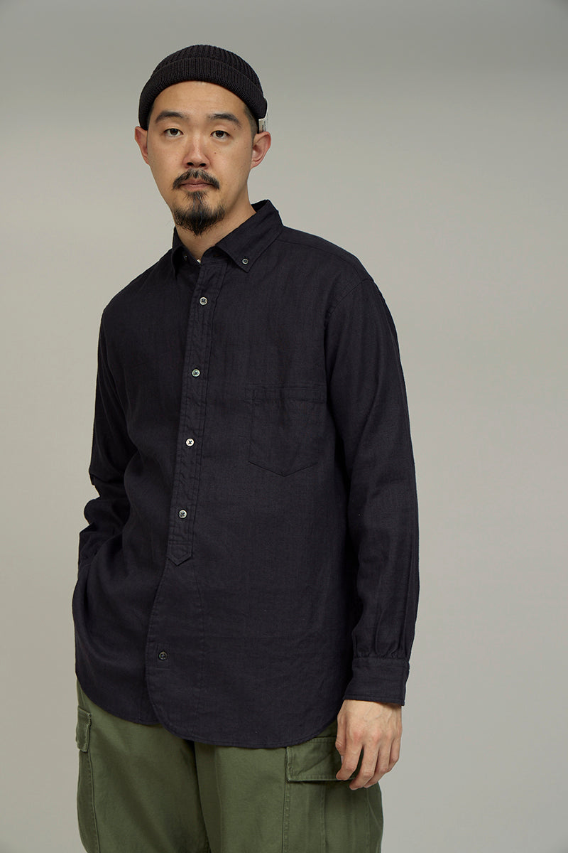 【ナイジェル・ケーボン】MAN / ブリティッシュオフィサーズシャツ - ヘンプホースクロス / BRITISH OFFICERS SHIRT - HEMPHORSE CLOTH