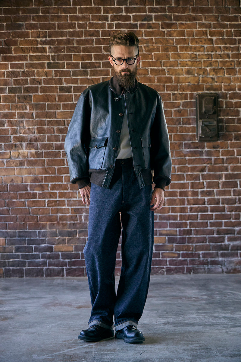 【ナイジェル・ケーボン】MAN / A-1ジャケット - ブラウンコアレザー / A-1 JACKET - BROWN CORE LEATHER