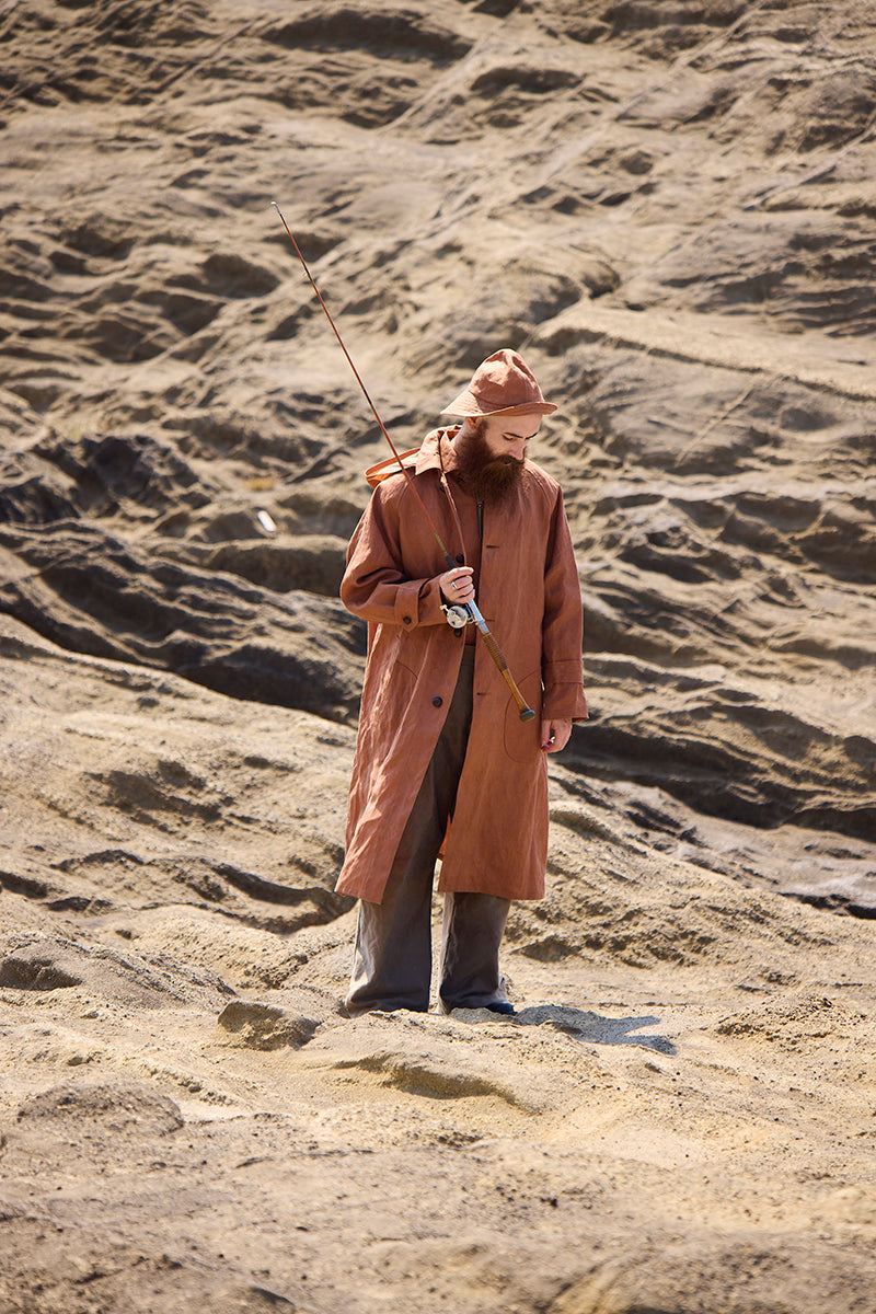 【ナイジェル・ケーボン】MAN / フィッシャーマンコート - カキシブリネン / FISHERMAN COAT KAKISHIBU LINEN