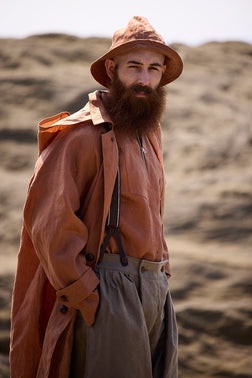 【ナイジェル・ケーボン】MAN / フィッシャーマンコート - カキシブリネン / FISHERMAN COAT KAKISHIBU LINEN