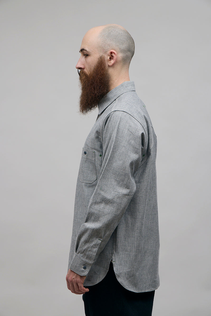 【ナイジェル・ケーボン】MAN / ニューメディカルシャツ - ソルト＆ペッパー / NEW MEDICAL SHIRT SALT&PEPPER