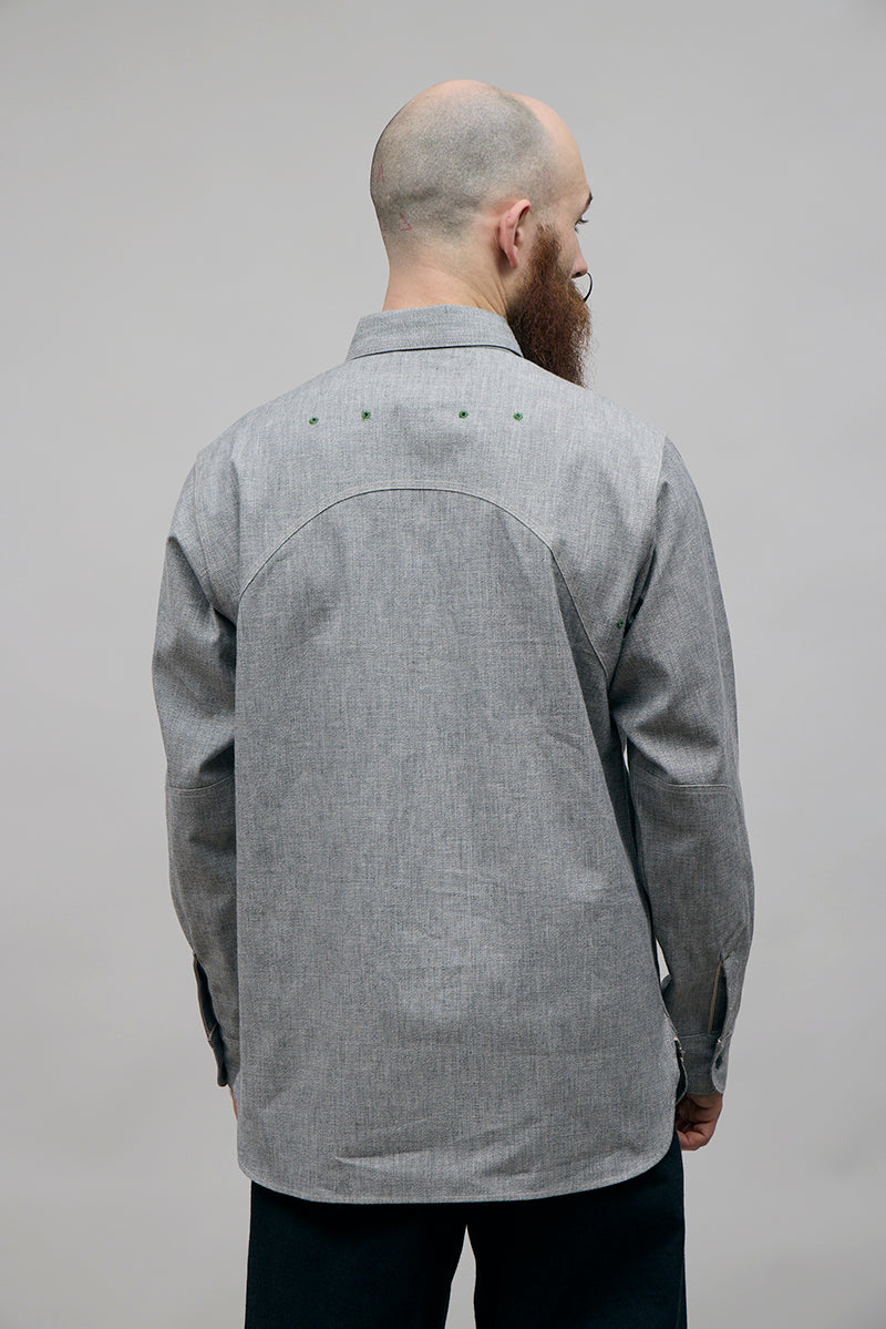 【ナイジェル・ケーボン】MAN / ニューメディカルシャツ - ソルト＆ペッパー / NEW MEDICAL SHIRT SALT&PEPPER