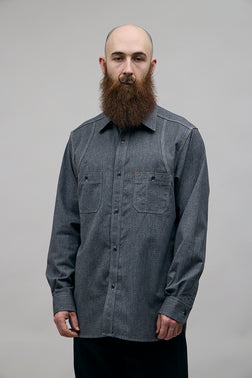 【ナイジェル・ケーボン】MAN / ニューメディカルシャツ - ソルト＆ペッパー / NEW MEDICAL SHIRT SALT&PEPPER