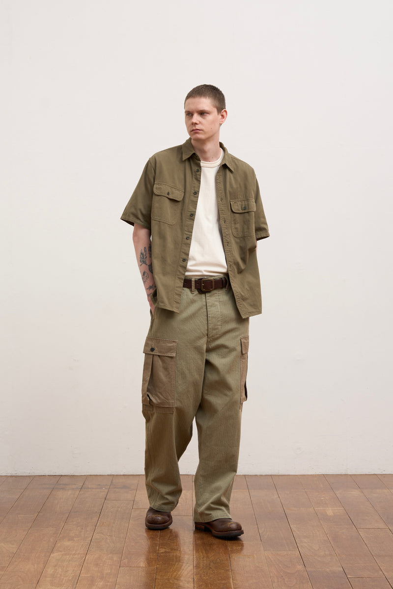 【ナイジェル・ケーボン】MAN / 50s スクエアヘムワークシャツ / 50s SQUARE HEM WORK SHIRT