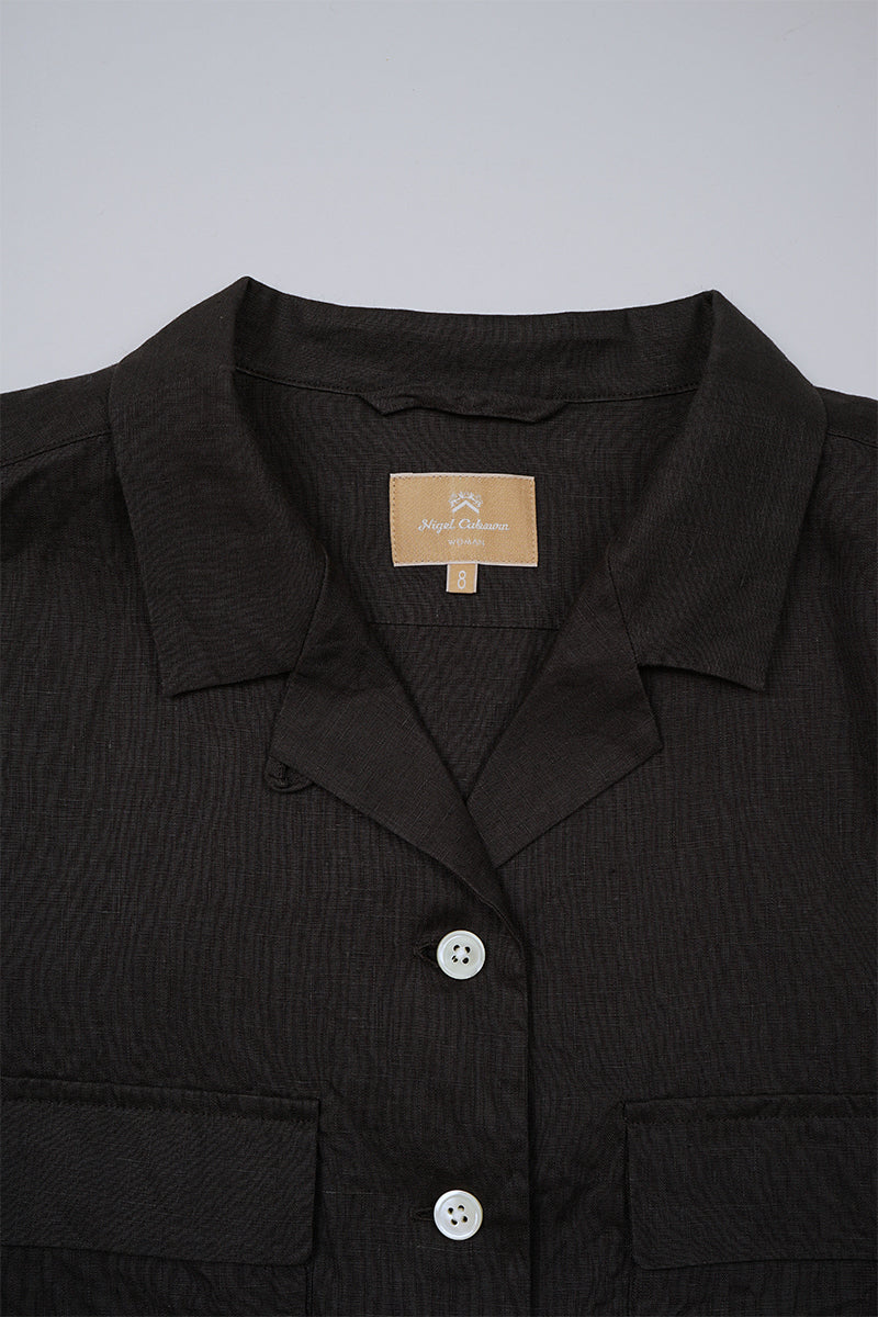 【ナイジェル・ケーボン】 WOMAN / OPEN COLLAR SHIRT - HEMP / オープンカラーシャツ - ヘンプ