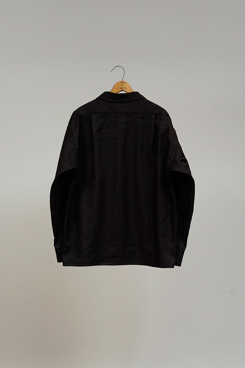 【ナイジェル・ケーボン】MAN / オープンカラーシャツ - リネンフリース / OPEN COLLAR SHIRT - LINEN FLEECE