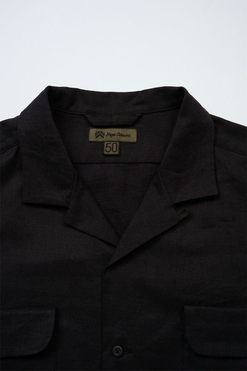 9,120円【ナイジェル・ケーボン】UNISEX オープンカラーシャツ - リネンフリース
