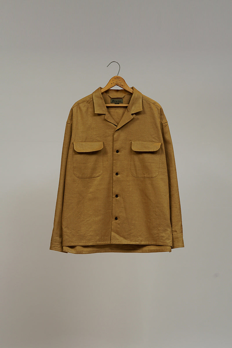 【ナイジェル・ケーボン】UNISEX /  オープンカラーシャツ - リネンフリース / OPEN COLLAR SHIRT - LINEN FLEECE