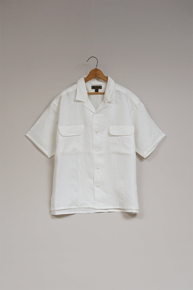 【ナイジェル・ケーボン】MAN / オープンカラーシャツ - リネンツイル / OPEN COLLAR SHIRT - LINEN TWILL