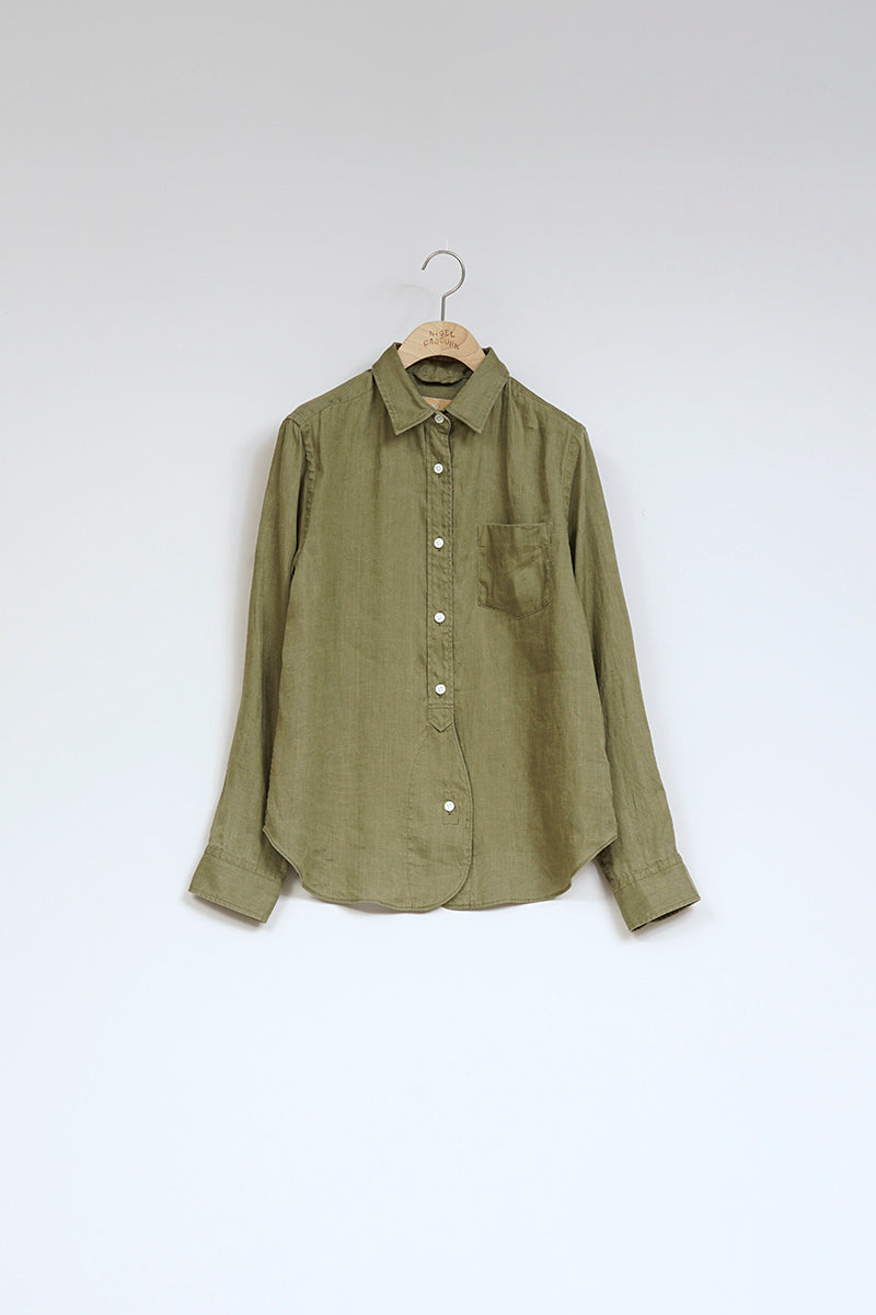 【ナイジェル・ケーボン】WOMAN / ブリティッシュオフィサーズシャツ - ヘンプ / BRITISH OFFICERS SHIRT - HEMP