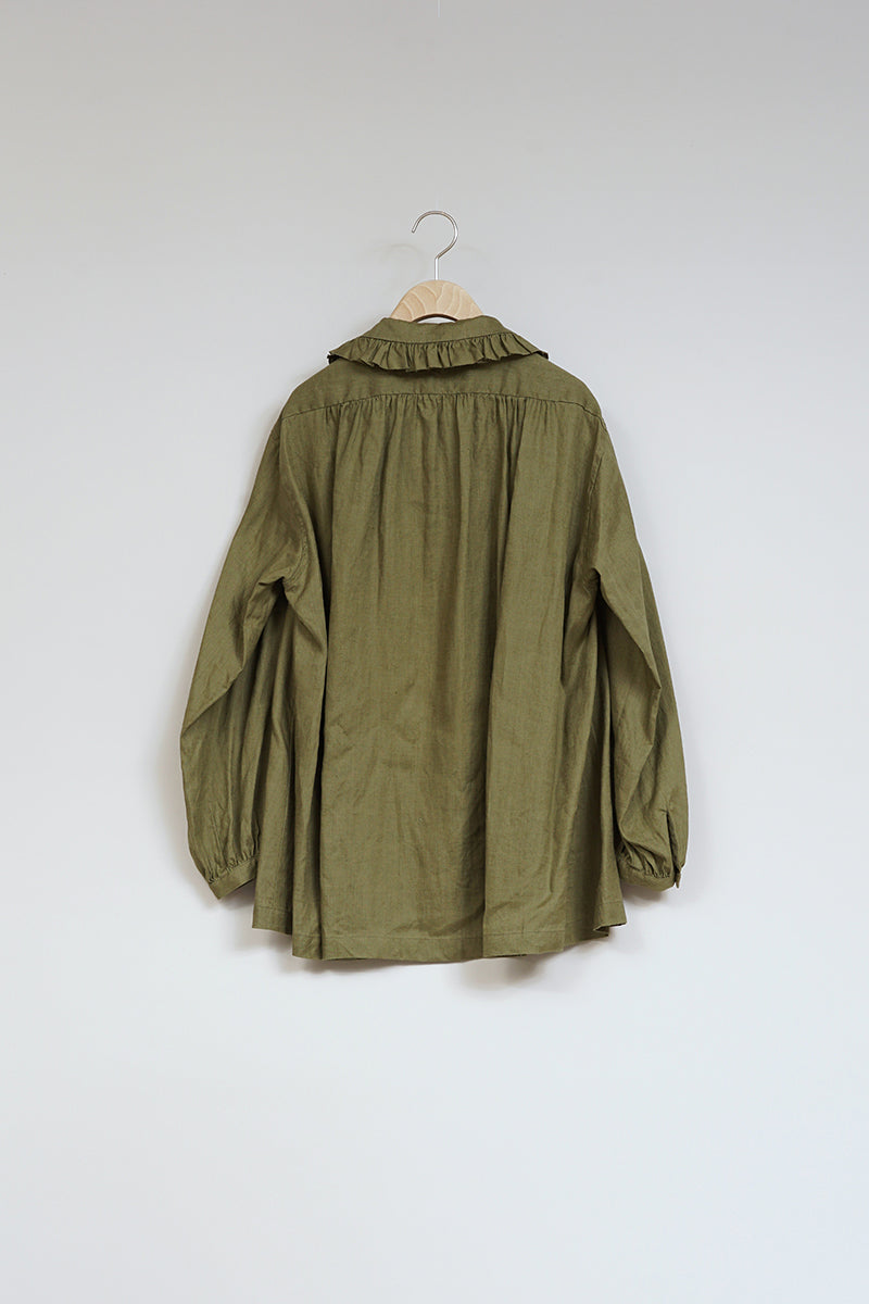 【ナイジェル・ケーボン】WOMAN / オールドフレンチブラウス - ヘンプポプリン / OLD FRENCH BLOUSE ‐ HEMP POPLIN