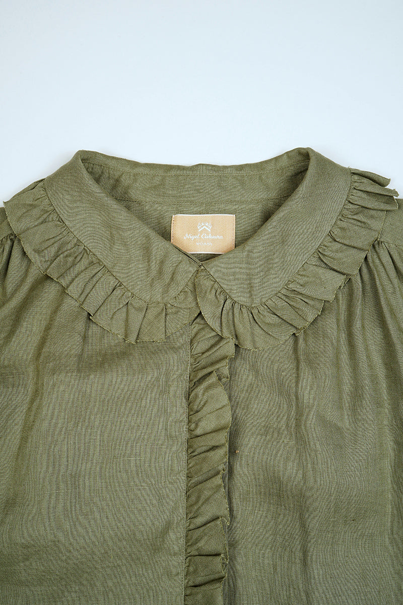 【ナイジェル・ケーボン】WOMAN / オールドフレンチブラウス - ヘンプポプリン / OLD FRENCH BLOUSE ‐ HEMP POPLIN