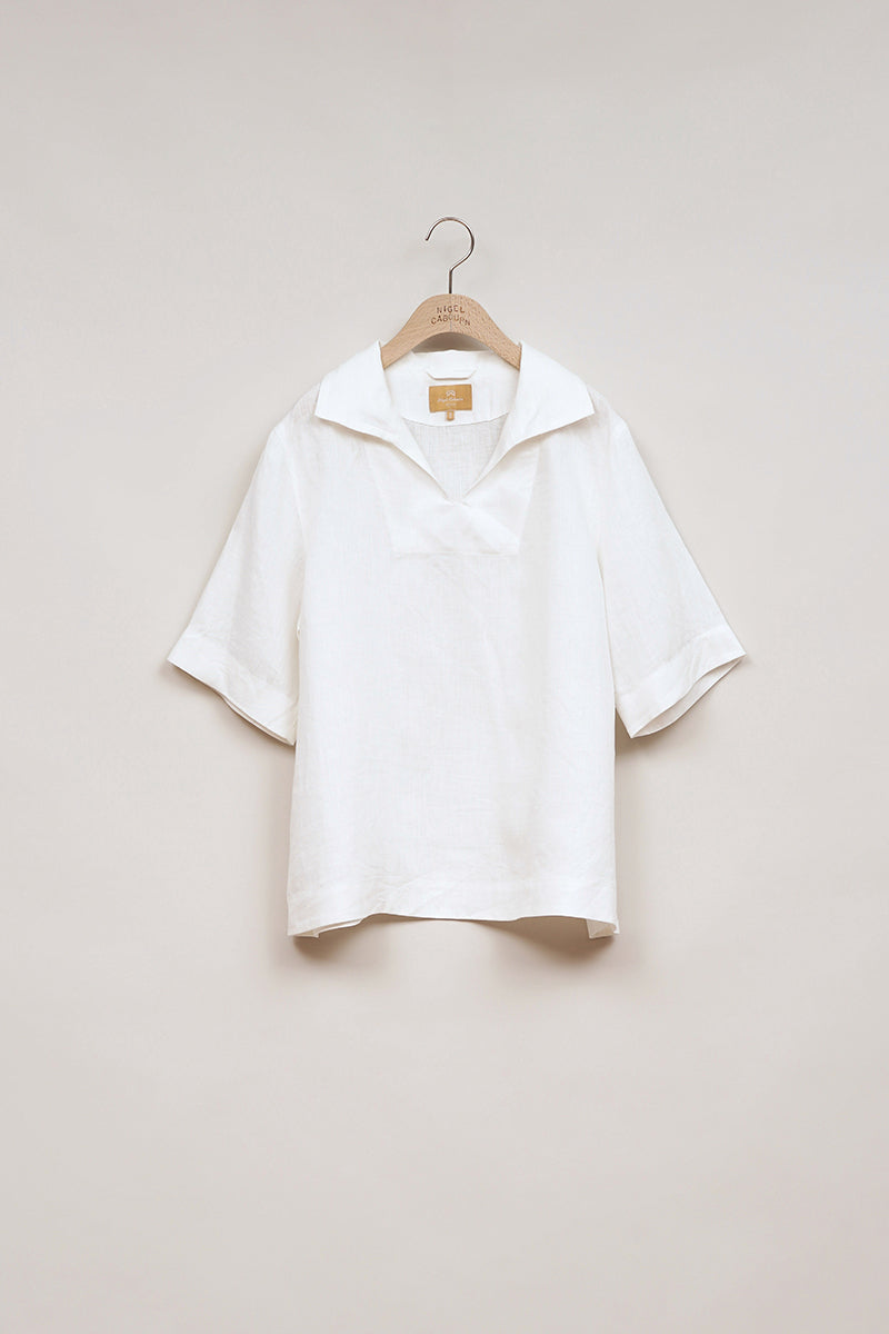 【ナイジェル・ケーボン】WOMAN / スキッパーシャツ -リネン / SKIPPER SHIRT S/S  - LINEN