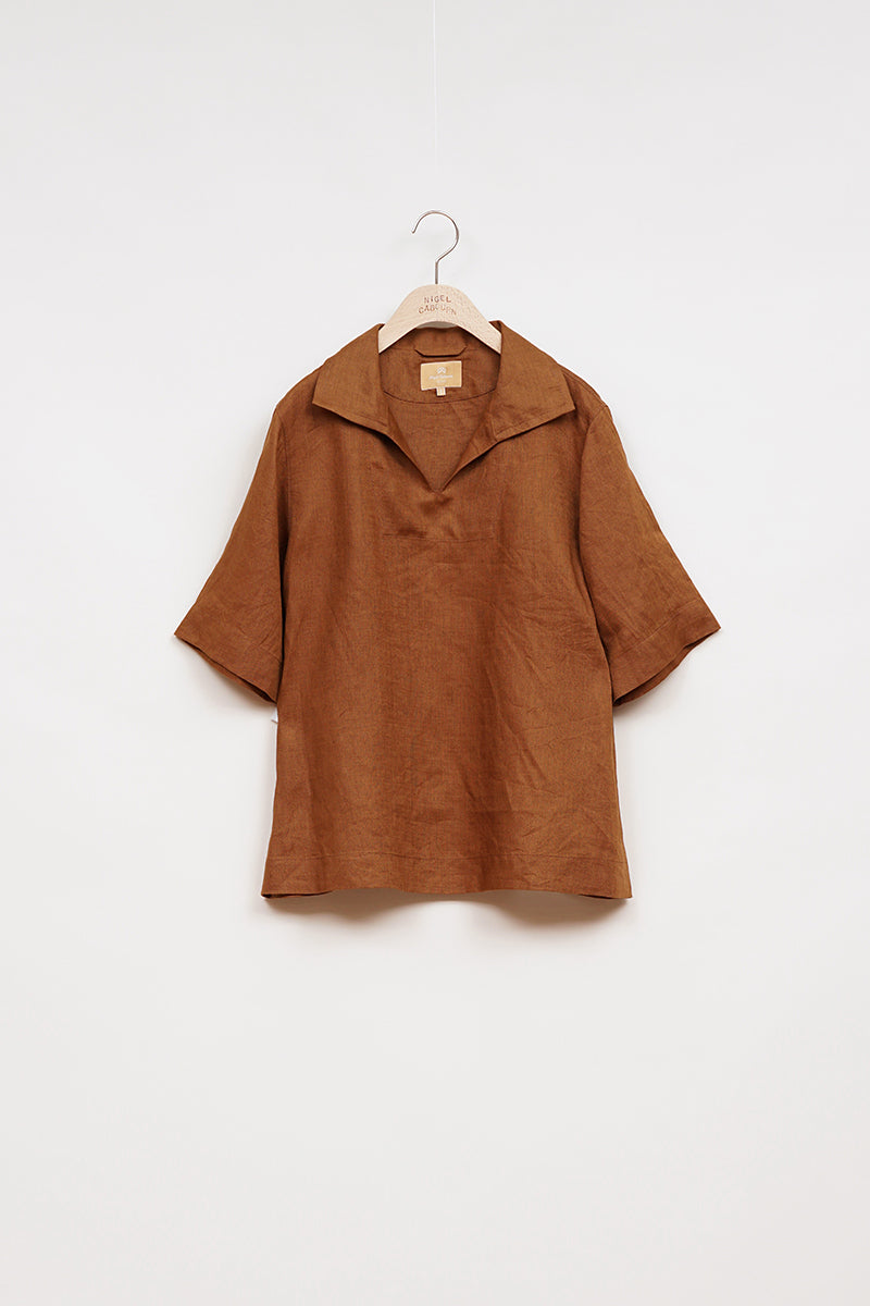 【ナイジェル・ケーボン】WOMAN / スキッパーシャツ -リネン / SKIPPER SHIRT S/S  - LINEN