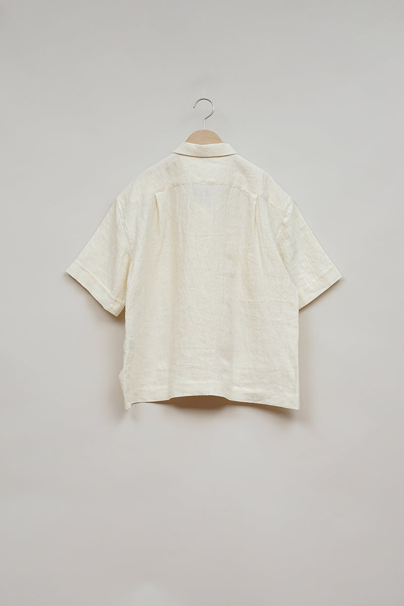 【ナイジェル・ケーボン】WOMAN / オープンカラーシャツ -リネン / OPEN COLLAR SHIRT - LINEN