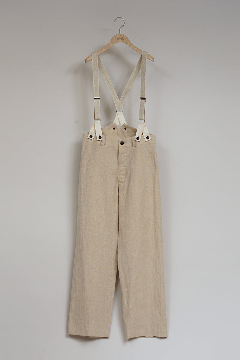 【ナイジェル・ケーボン】WOMAN / ブレイシーズワークパンツ - ウールリネン / BRACES WORK PANT - WOOL LINEN