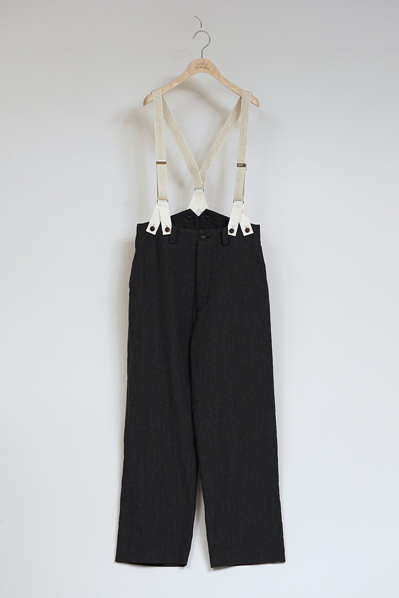 【ナイジェル・ケーボン】WOMAN / ブレイシーズワークパンツ - ウールリネン / BRACES WORK PANT - WOOL LINEN