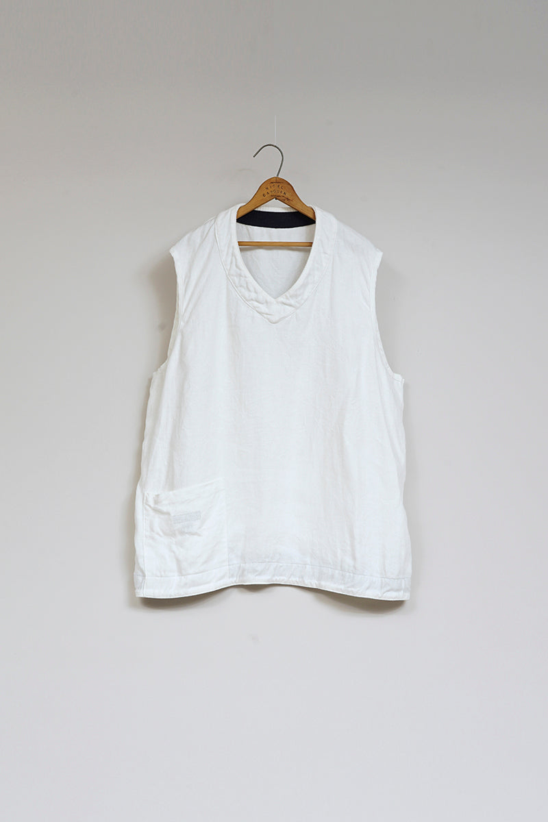 【ナイジェル・ケーボン】UNISEX / クリケットベストリバーシブル - リネンピンオックス / CRICKET VEST REVERSIBLE - LINEN PIN OX