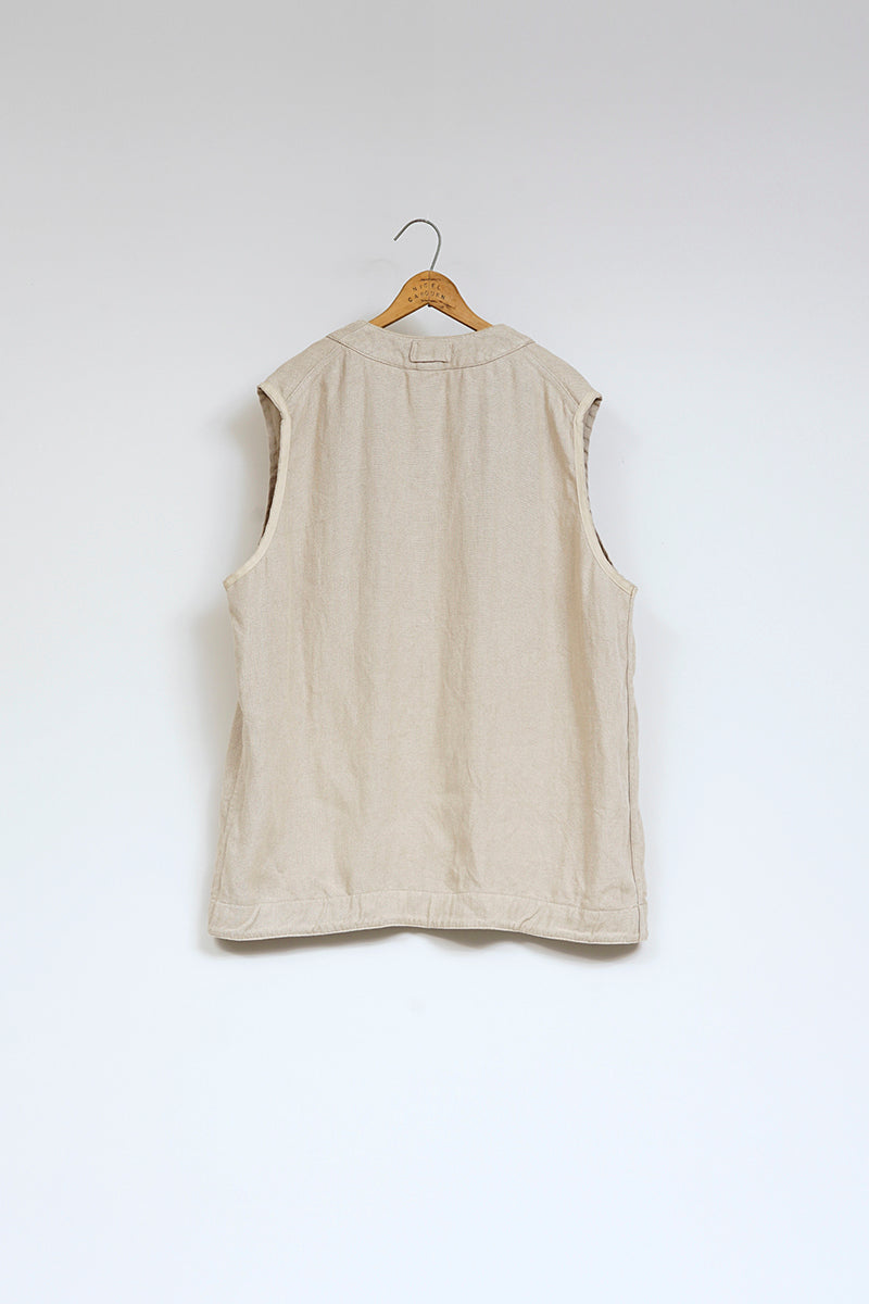 【ナイジェル・ケーボン】UNISEX / クリケットベストリバーシブル - リネンピンオックス / CRICKET VEST REVERSIBLE - LINEN PIN OX