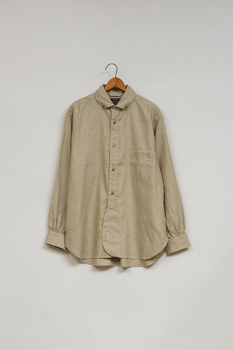 【ナイジェル・ケーボン】MAN / ブリティッシュオフィサーズシャツ - ヘンプホースクロス / BRITISH OFFICERS SHIRT - HEMPHORSE CLOTH