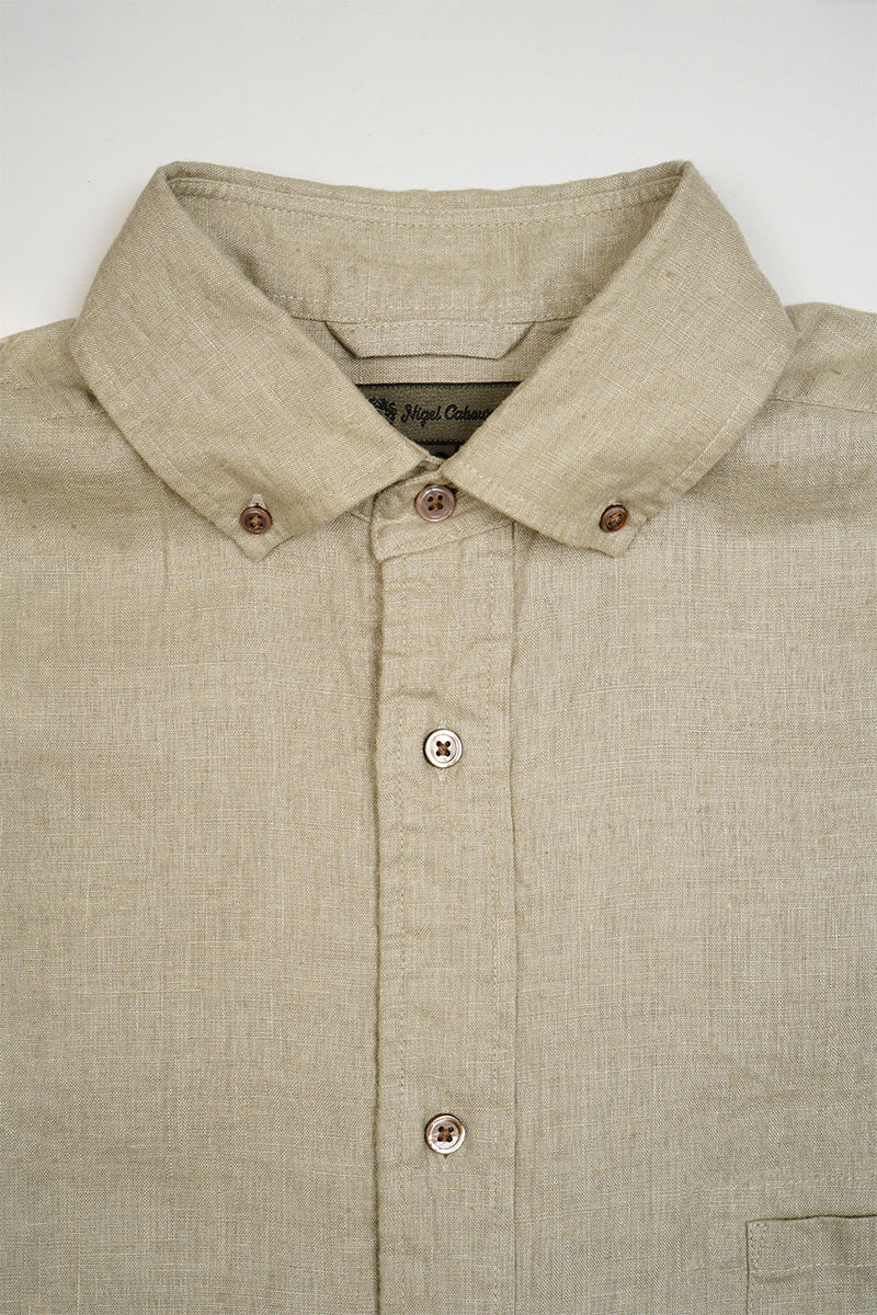 【ナイジェル・ケーボン】MAN / ブリティッシュオフィサーズシャツ - ヘンプホースクロス / BRITISH OFFICERS SHIRT - HEMPHORSE CLOTH