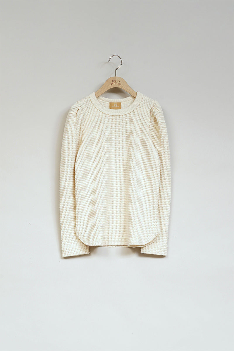 【ナイジェル・ケーボン】WOMAN / ギャザースリーブ - ヘビーワッフルプルオーバー / GATHER SLEEVE HEAVY WAFFLE PULLOVER