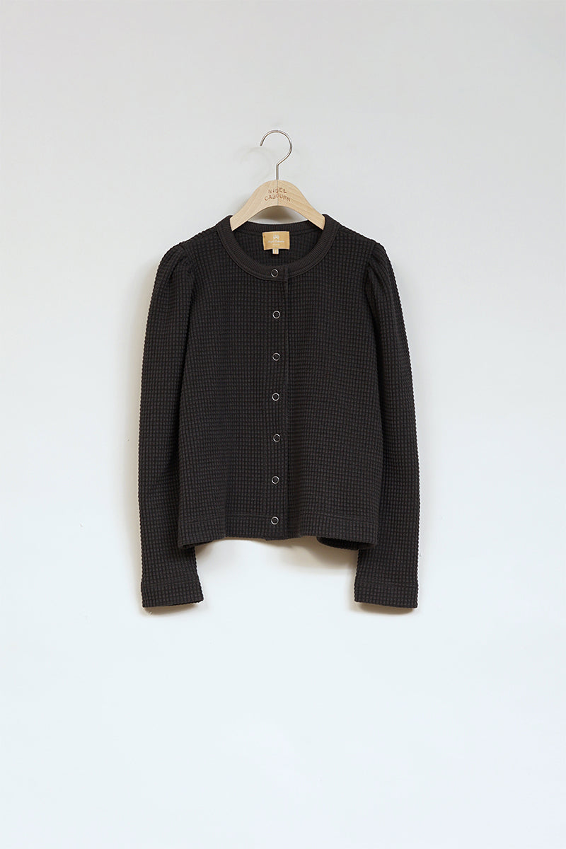 【ナイジェル・ケーボン】WOMAN / ギャザースリーブ - ヘビーワッフルカーディガン / GATHER SLEEVE HEAVY WAFFLE CARDIGAN