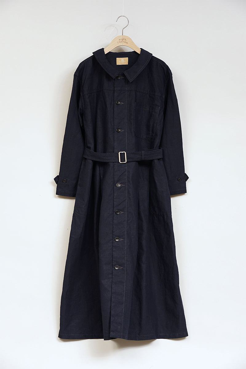 【ナイジェル・ケーボン】WOMAN / フレンチワークドレス - ハイデンシティリネン / FRENCH WORK DRESS - HIGH DENSITY LINEN