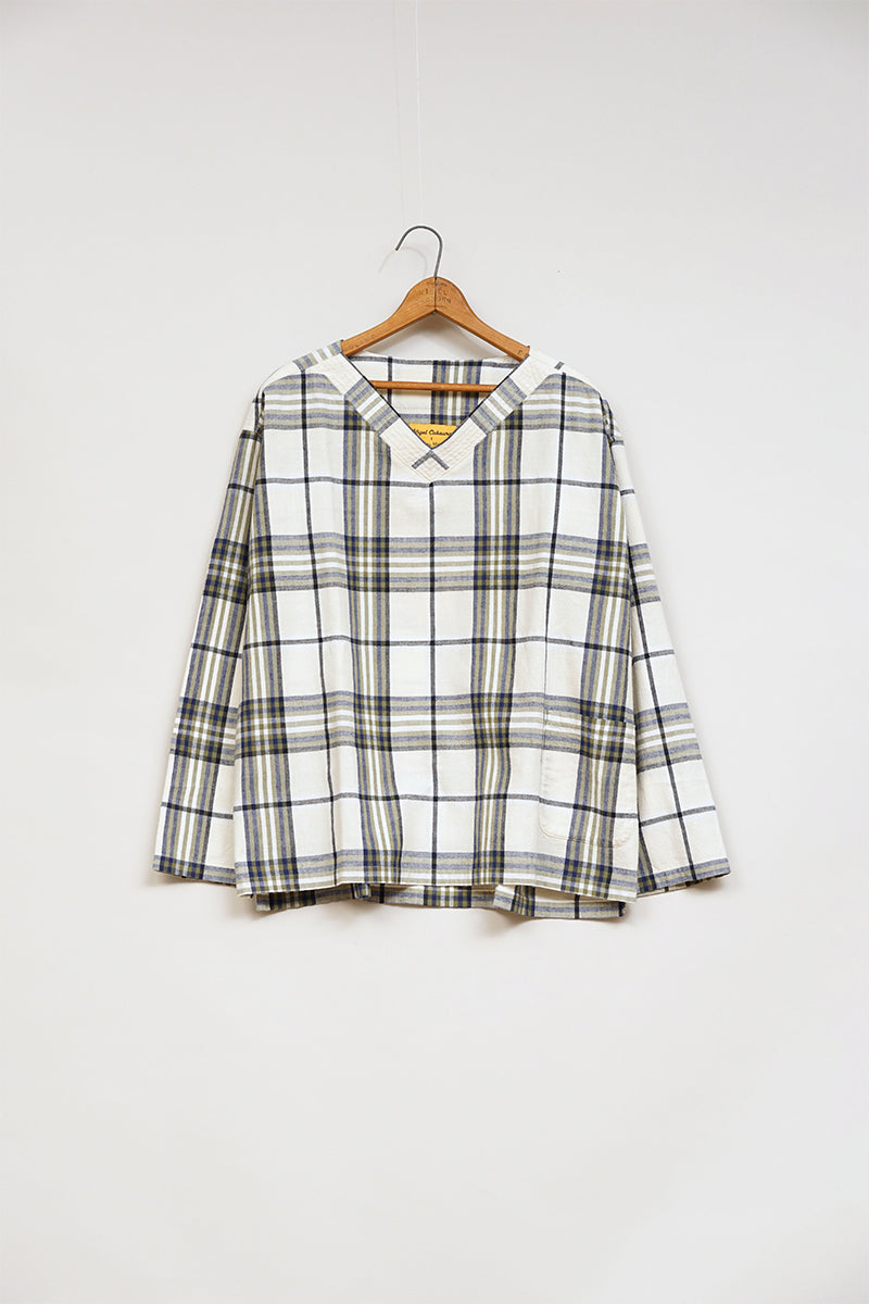 【ナイジェル・ケーボン】MAN / ナイジェル・ケーボン × オリジナルマドラス・トレーディングカンパニー - Vネックシャツ / Nigel Cabourn × ORIGINAL MADRAS TRADING COMPANY - #7 V-NECK SHIRT