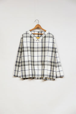 【ナイジェル・ケーボン】MAN / ナイジェル・ケーボン × オリジナルマドラス・トレーディングカンパニー - Vネックシャツ / Nigel Cabourn × ORIGINAL MADRAS TRADING COMPANY - #7 V-NECK SHIRT