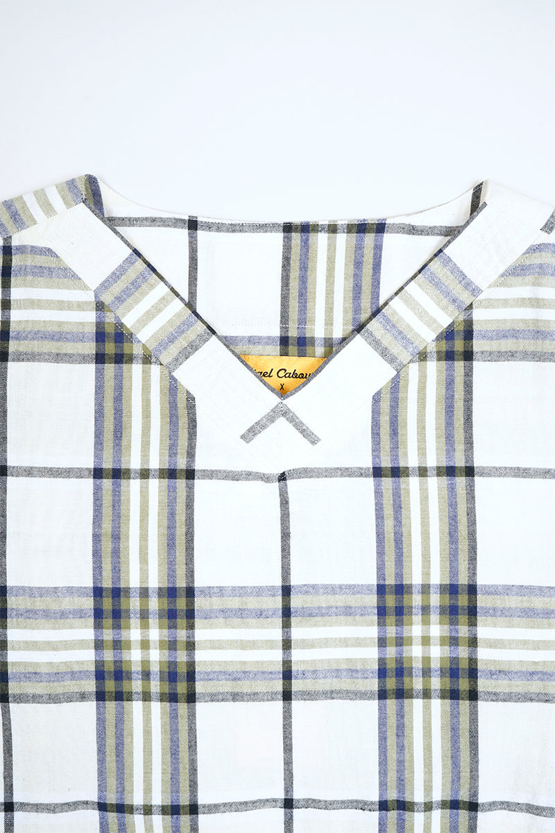 【ナイジェル・ケーボン】MAN / ナイジェル・ケーボン × オリジナルマドラス・トレーディングカンパニー - Vネックシャツ / Nigel Cabourn × ORIGINAL MADRAS TRADING COMPANY - #7 V-NECK SHIRT