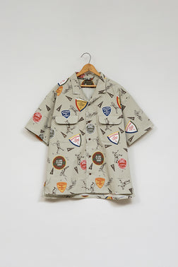 【ナイジェル・ケーボン】MAN / オープンカラーシャツ - ベースボールクリケットレーヨン / OPEN COLLAR SHIRT - BASEBALL & CRICKET RAYON