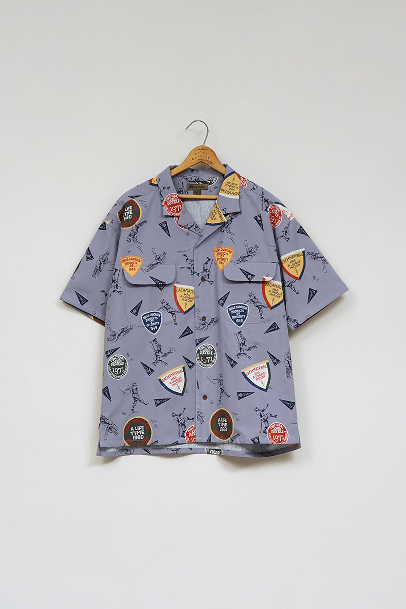 【ナイジェル・ケーボン】MAN / オープンカラーシャツ - ベースボールクリケットレーヨン / OPEN COLLAR SHIRT - BASEBALL & CRICKET RAYON