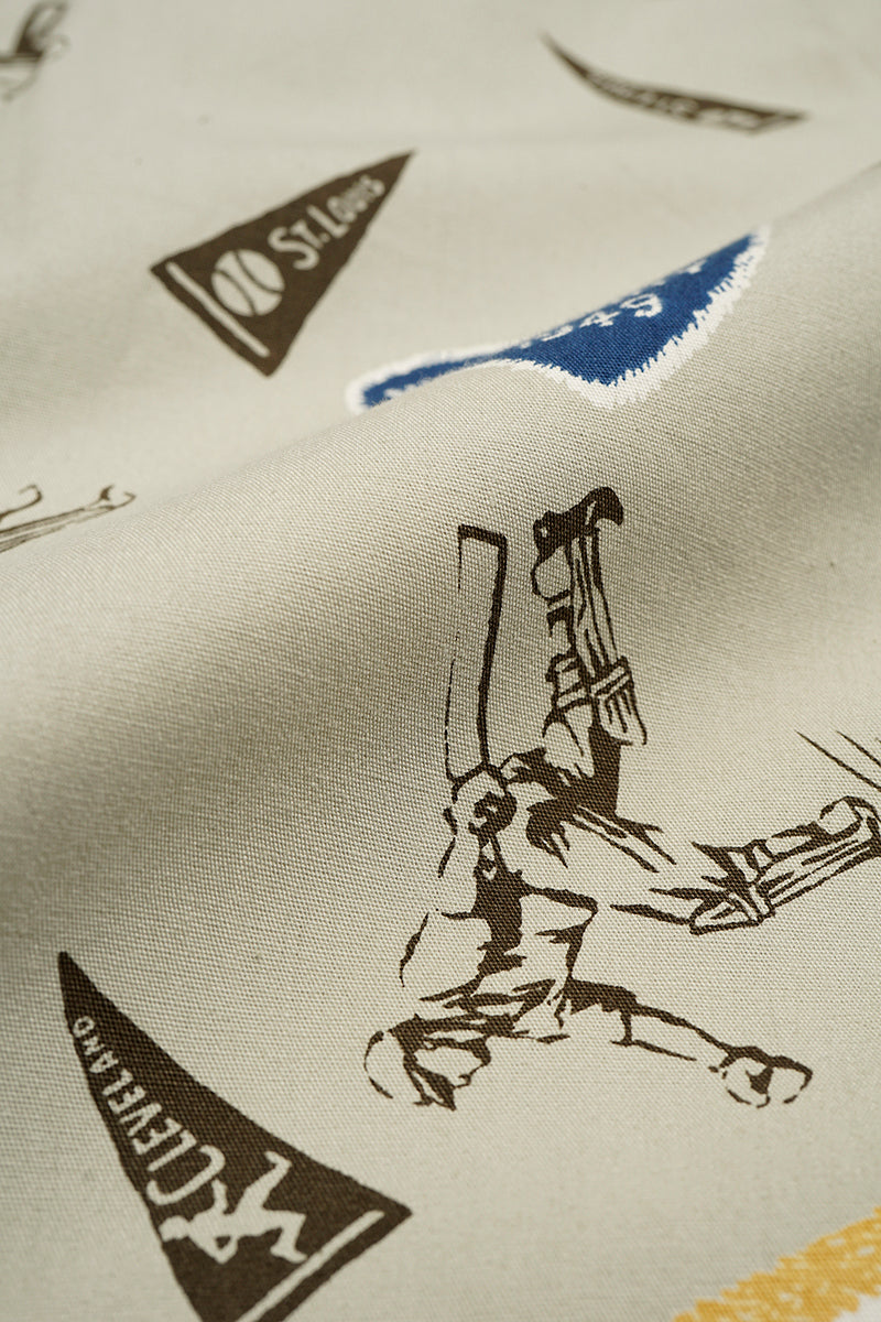 【ナイジェル・ケーボン】MAN / オープンカラーシャツ - ベースボールクリケットレーヨン / OPEN COLLAR SHIRT - BASEBALL & CRICKET RAYON