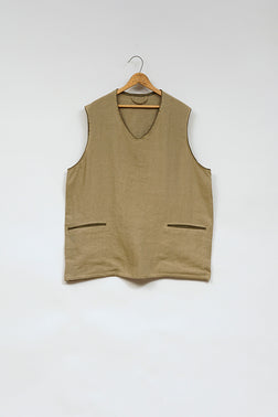 【ナイジェル・ケーボン】MAN / フレンチワークベスト - リネンピンオックス / FRENCH WORK VEST - LINEN PIN OX