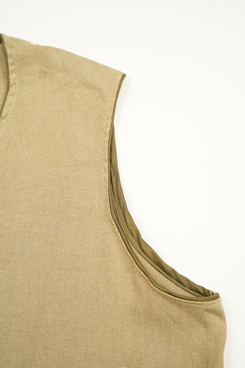 【ナイジェル・ケーボン】MAN / フレンチワークベスト - リネンピンオックス / FRENCH WORK VEST - LINEN PIN OX