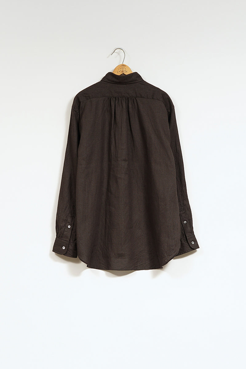 【ナイジェル・ケーボン】MAN / ブリティッシュオフィサーズシャツ - ヘンプホースクロス / BRITISH OFFICERS SHIRT - HEMPHORSE CLOTH
