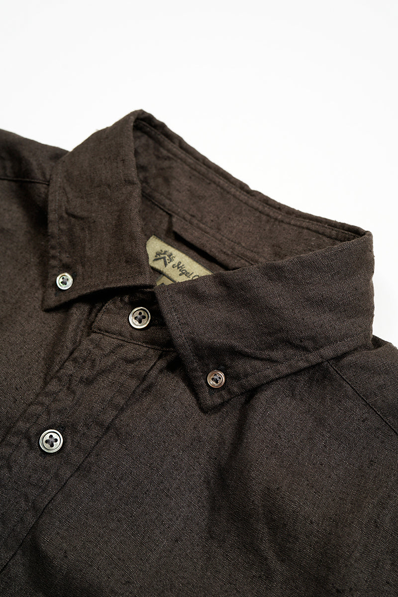 【ナイジェル・ケーボン】MAN / ブリティッシュオフィサーズシャツ - ヘンプホースクロス / BRITISH OFFICERS SHIRT - HEMPHORSE CLOTH