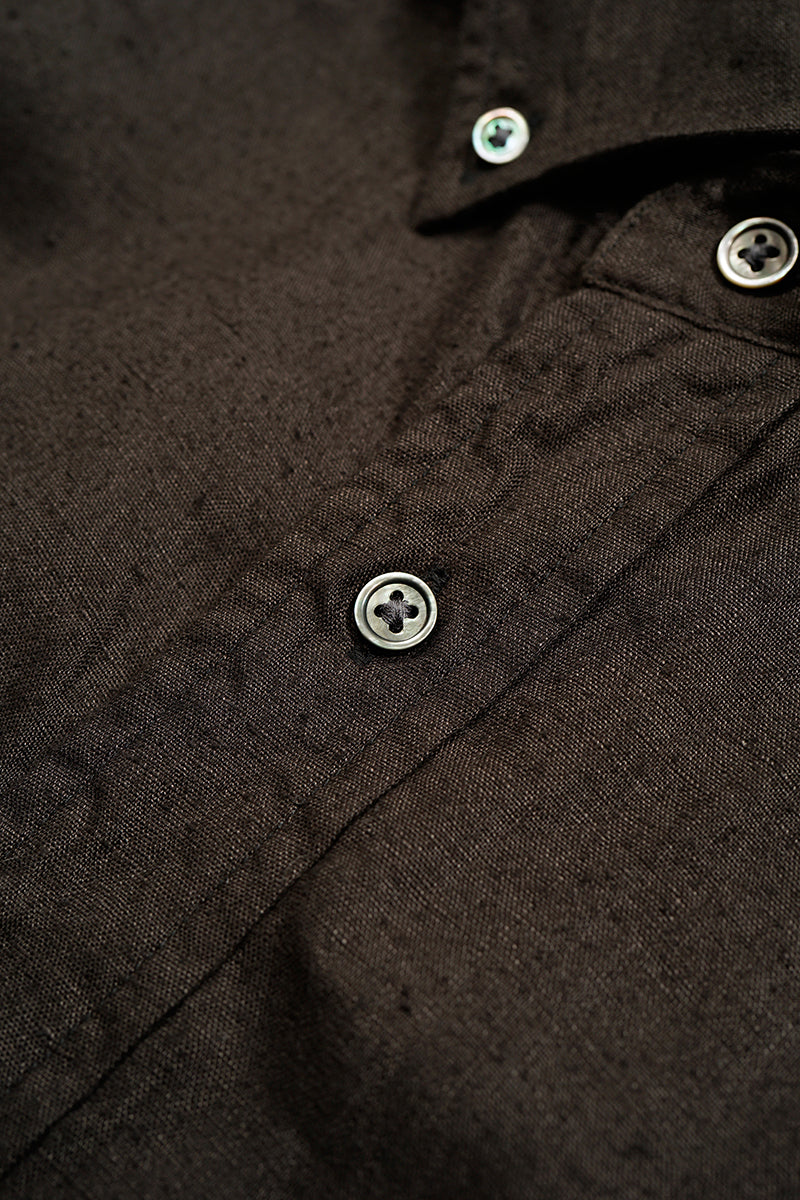 【ナイジェル・ケーボン】MAN / ブリティッシュオフィサーズシャツ - ヘンプホースクロス / BRITISH OFFICERS SHIRT - HEMPHORSE CLOTH