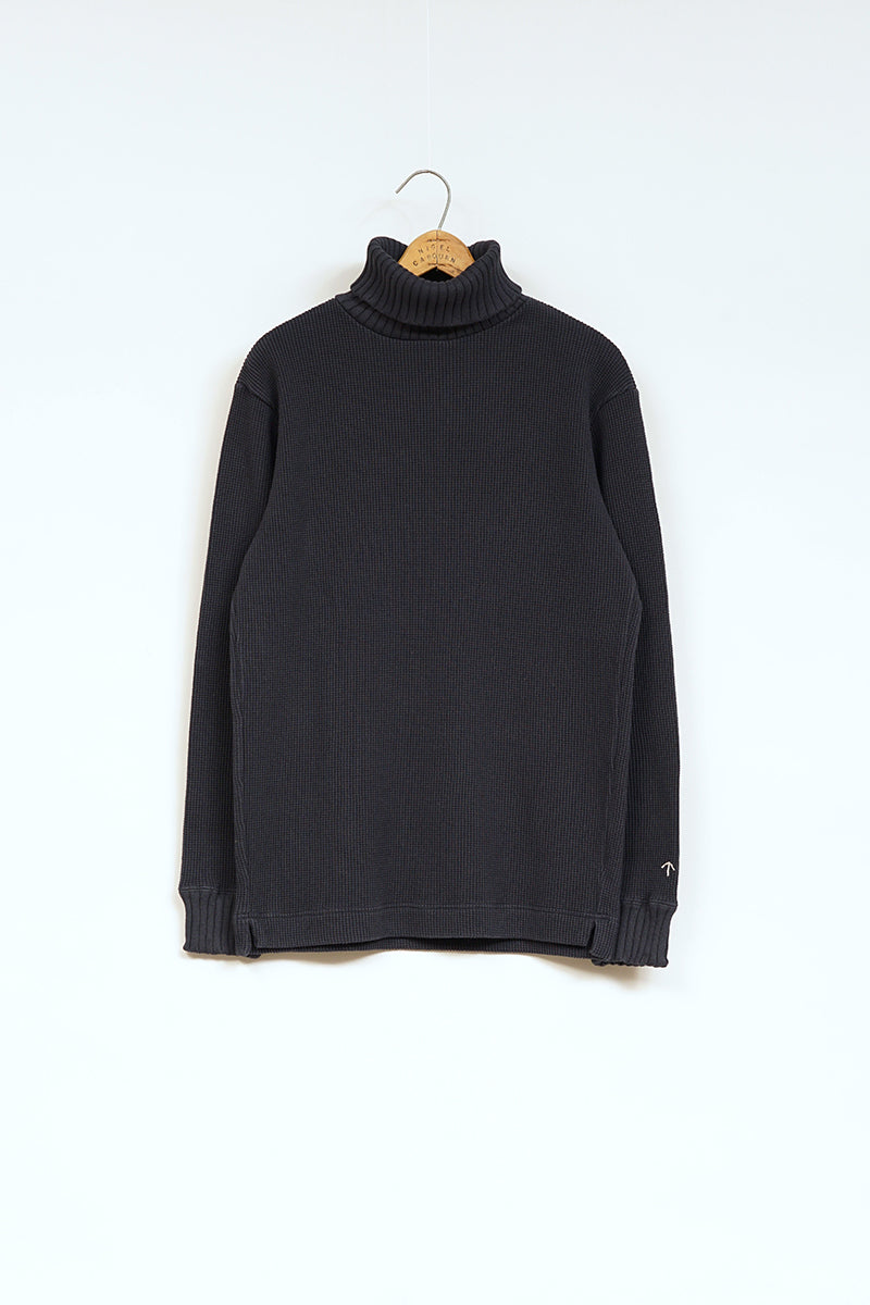 Nigel Cabourn タートルネック ワッフル Navy 50 ナイジェル・ケーボン】MAN / タートルネック - ワッフル / TURTLE