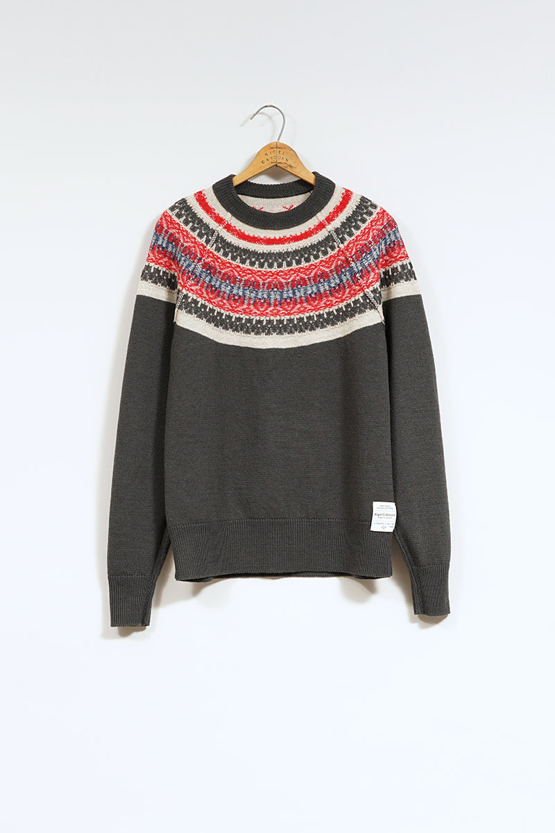 【ナイジェル・ケーボン】MAN / ノルディックセーター - スノーパターン リバーシブル / NORDIC SWEATER - SNOW PATTERN REVERSIBLE